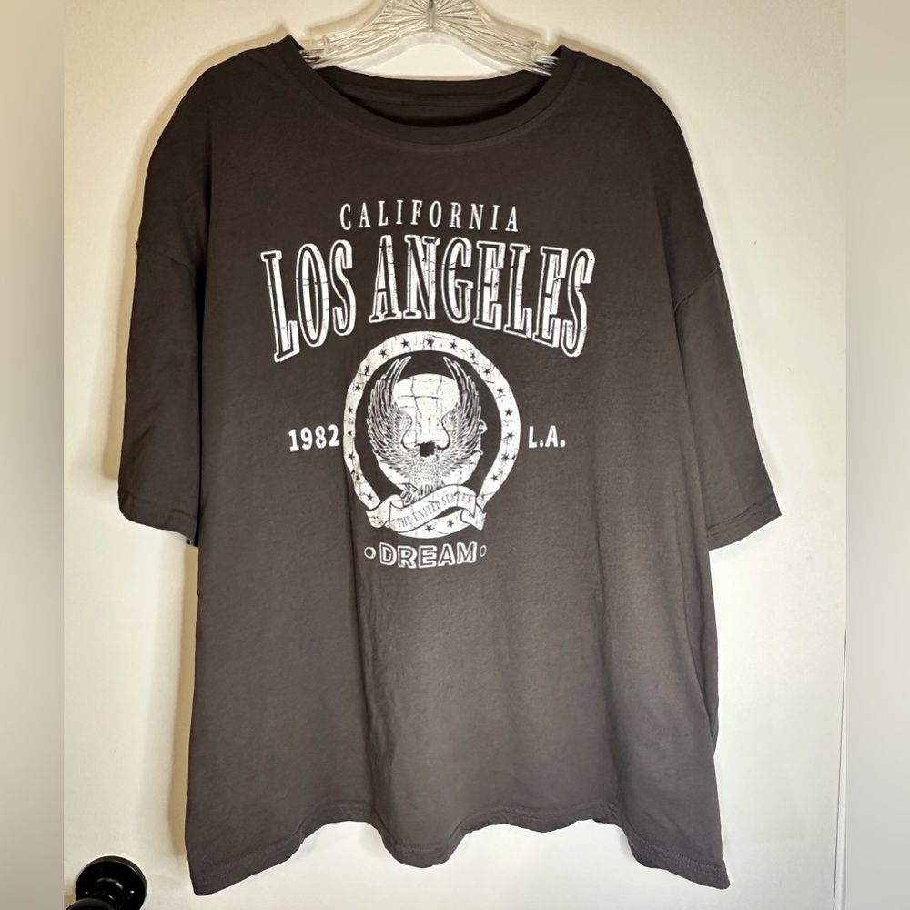 SHEIN Men’s‎ Gray California Los Angeles Eagle Dream T-shirt Large Pre-Owned